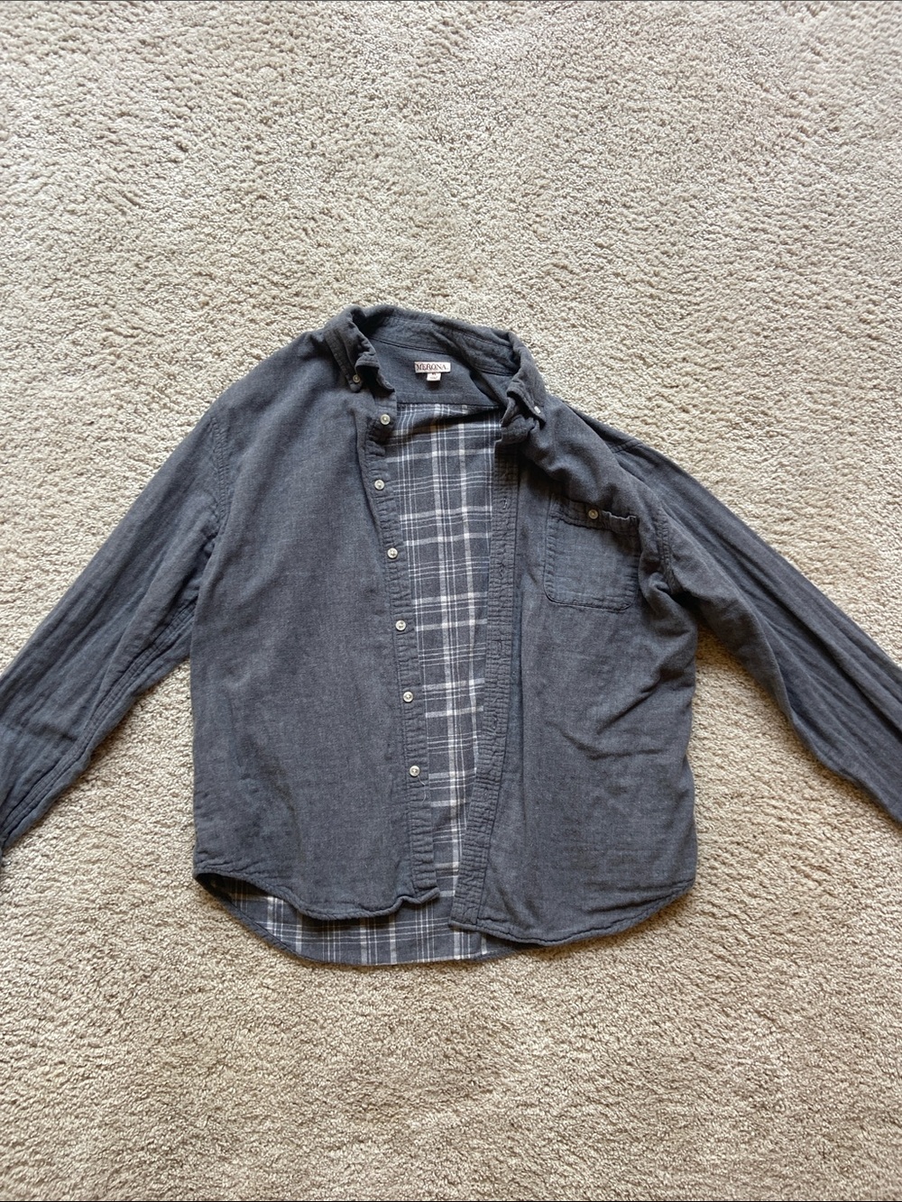 Merona Men's Dark Gray Button-Down Shirt Jacket